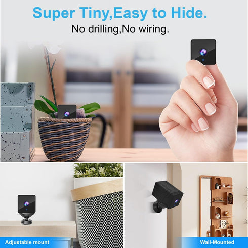 Rettru Mini Spy Camera 4K, 1800mAh Battery, WiFi Home Security with 100 Days Standby, AI Detection