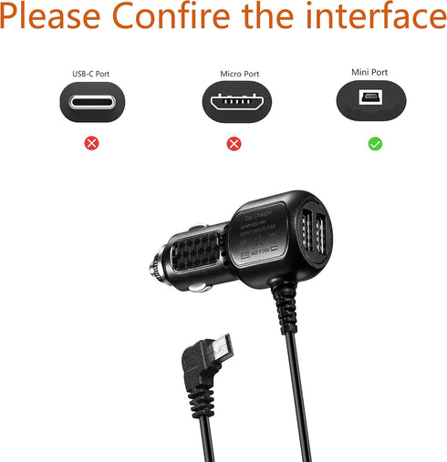 Car Charger Adapter Cord Compatible for Garmin Dezl 580 LMT-S,570LMT,770LMTHD,780 LMT-S,OTR500,OTR700,RV 780 & Traffic,zumo 396 LMT-S GPS Navigator Vehicle Power Cable 11FT by vlarmohs