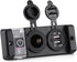 12V Waterproof Cigarette Lighter Socket, Dual USB Power Socket Switch Panel for Car RV Marine Boat