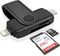 USB C Lightning SD Card Reader for iPhone 15 iPad Mac - 2 in 1 Micro SD/SD Card Adapter, Portable