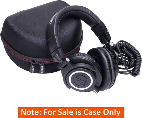 Audio-Technica ATH-M30X / ATH-M50X / ATH-M40X / ATH-M50xBT2 Headphone Case - Hard Protective Travel Bag (Black)