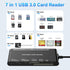 7 in 2 USB C 3.0 Card Reader, USB SD Card Adapter for SD, CF, TF, MS, Micro SD, XD Cards Multi Memory Card Reader Adapter Hub for Windows, macOS, Linux, Android by Rocketek