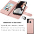 Njjex Wallet Case for Samsung Galaxy A21, 2020, Rose Gold, PU Leather with 9 Card Slots, Detachable Kickstand & Lanyard