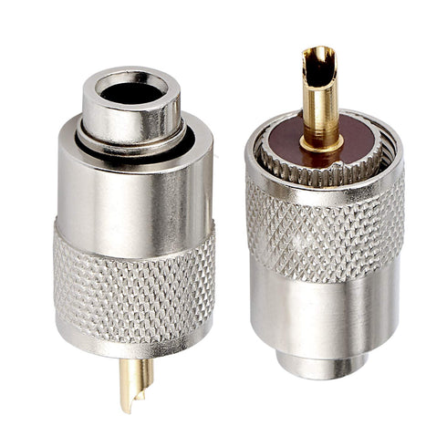 PL259 Solder Connector Plug with Reducer for RG8X Coaxial Coax Cable, 10 Pack