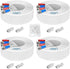 2-in-1 Video Power Cable 4-Pack 100FT White Extension Wire with BNC Connectors
