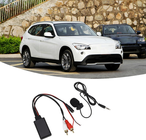 Bluetooth AUX Module 2 RCA Cable Adapter with Hands-Free Microphone