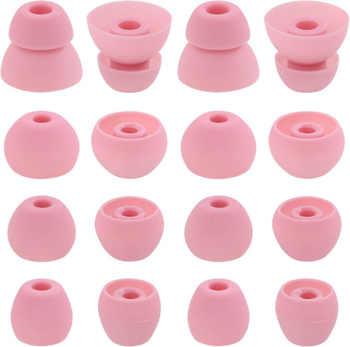 ALXCD Pink Eartips for BeatsX Earbuds, 8 Pairs S/M/L & Double Flange Soft Silicone Tips, Compatible with Beats by Dr.