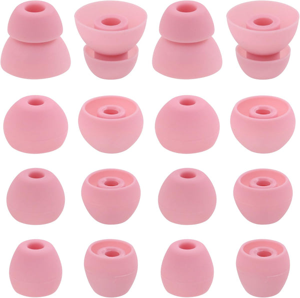 ALXCD Pink Eartips for BeatsX Earbuds, 8 Pairs S/M/L & Double Flange Soft Silicone Tips, Compatible with Beats by Dr.