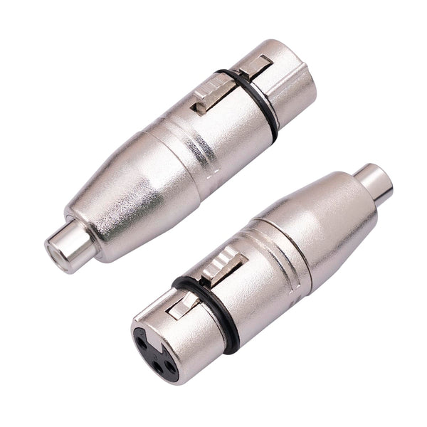 2Pack XLR Female to RCA Female Adapter Converter, Gender Changer Audio Coupler