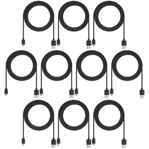 Smays 10-Pack Micro USB Data Cable 6ft, Bulk Old Android Charging Cord, USB-A to Micro USB