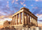 Sunset Greece Parthenon Background, Historical Building Photography Backdrop, 7x5ft Vinyl Wallpaper for Studio Props