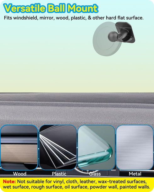 4 Pack 3M VHB Sticky Pads Adhesive Ball Mount for Car Phone Holder, Upgraded Replacement Mounting Tape for MagSafe