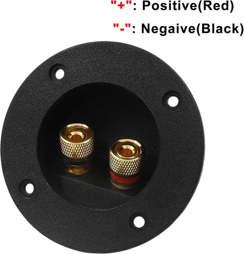 2-Pack 2-Way Speaker Box Terminal Cup, 3 Inch Round Stereo Screw Cup Connectors for Home Stereo