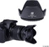 55mm Set of 2 Camera Lens Hoods, Rubber (Collapsible) + Tulip Flower, Sun Shade/Shield