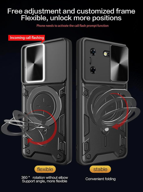 Case Compatible with Tecon Pova 5, Slide Camera Lens Cover Case, Black