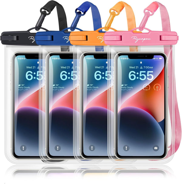 Waterproof Phone Pouch Bag, 7.5in Water Proof Cell Phone Case for Beach Travel Must Haves, Waterproof Phone Holder with