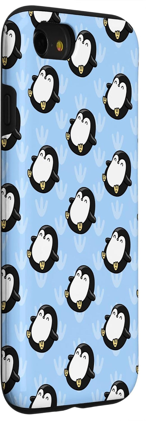 Cute Penguin Phone Case for iPhone SE (2020), 7, 8 - Light Blue Baby Animal Pattern Gifts