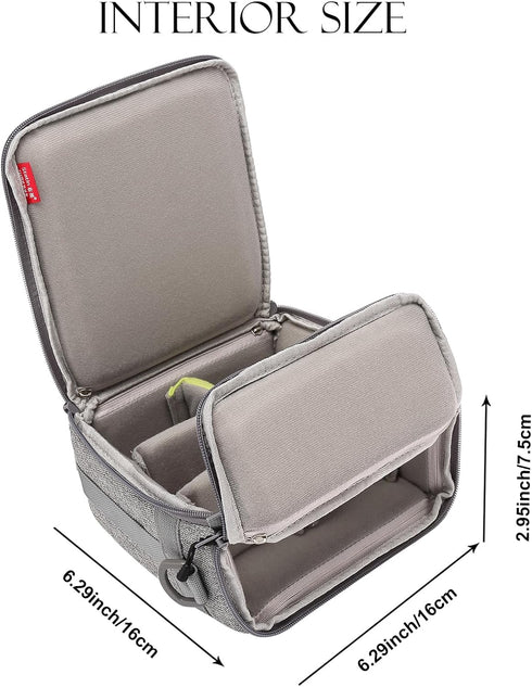 Mini SLR Camera Insert Bag, Shockproof Dual Opening Lens Cube Case for Digital DSLR SLR Mirrorless Cameras, Compatible