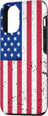 iPhone 12/12 Pro US Flag Vintage Phone Case Red White and Blue American Flag Case