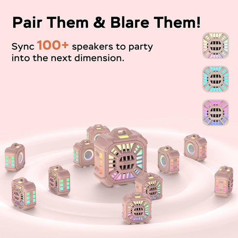 INSMY Bluetooth Speaker, IPX7 Waterproof, Portable Shower Speaker, Wireless Sync 100+ Speakers, 24H Playtime for Outdoor