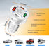 4 Ports Car Fast Charging Charger, QC 3.0, PD 20W, Type C, 3.1 A Cigarette Lighter Adapter for Car SUV, White