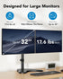 HUANUO 32 inches 17.6lbs 2 Dual Monitor Stand up to per Arm, High-Grade Aluminum Free Standing Dual Monitors Mount