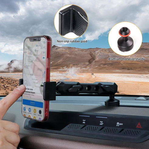Dashboard Phone Holder Mount for Ford Bronco 2021-2024, 360° Adjustable Car Accessories for 2 Door 4 Door