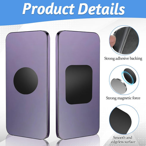 FdcZeyxior 20 PCS Metal Plates for Magnetic Mount Phone Magnetic for Back of Phones Black Universal Replacement Metal