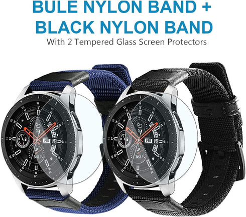 Maxjoy Bands for Galaxy Watch 46mm, Galaxy Watch 3 45mm, Gear S3 Frontier - Men Nylon 22mm Quick Release Replacement