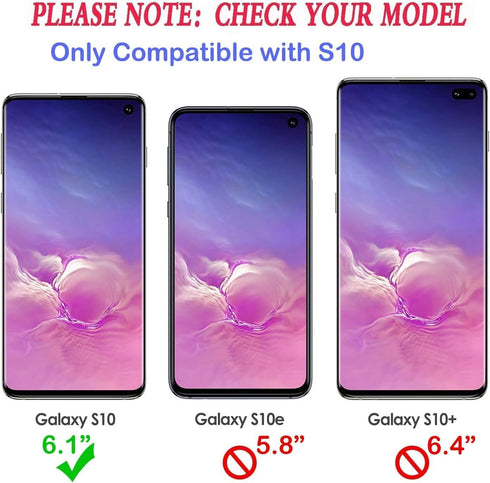 Heavy Duty Case for Galaxy S10, Shockproof Dust/Drop Proof 3 Layers Full Body Protection Rugged Cover, Red/Black