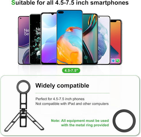 FANAUE 17 16 Magnetic Phone Tripod Holder, Foldable Cell Phone Stand for iPhone Compatible with Magsafe iPhone Plus Pro