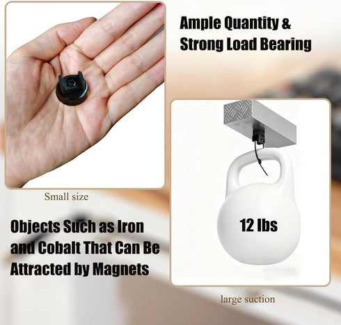 Ziuipuv 25 100 Magnetic Cable Zip Tie Mounts, Pcs Magnets with Pcs Cable Zip Ties, Multipurpose Cable Holder Magnets