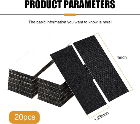 lekiliky 20PCS Car Mat Fixing Stickers, Nylon Waterproof Non-shedding Vehicles Foot Pads Backing Adhesive