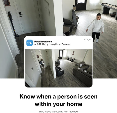 myQ Smart Indoor Security Camera – 1080p HD Video, Night Vision, Motion Detection, Two-Way Audio, Smartphone Control