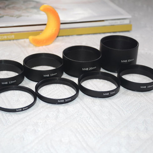 8PCS M48x0.75 Set,M48 3mm 5mm 7mm 10mm 12mm 15mm 20mm 30mm Telescope Extension Tube Extension Tube Kit Length Extending
