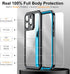 Temdan Waterproof Case for iPhone 15 Pro, IP68 Underwater, 15FT Military Dropproof, Full Body Shockproof, Blue/Clear
