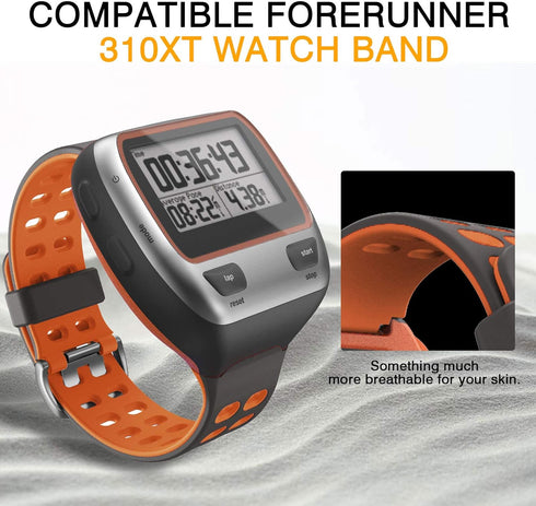 ANCOOL Compatible with Garmin Forerunner 310XT Watch Band, Soft Silicone Replacement Strap for Forerunner 310XT