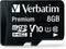 Verbatim 8GB Premium microSDHC Memory Card with Adapter UHS-I V10 Class 10 Supports