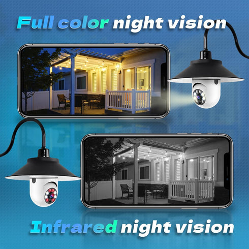 MCJ 2K / 3MP Light Bulb Security Camera - 5G & 2.4G WiFi Wireless Indoor Outdoor 360 Camera with Color Night Vision