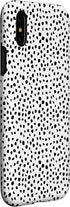 iPhone X/XS Dalmatian Pattern Case, White with Brush Stroke Black Spots