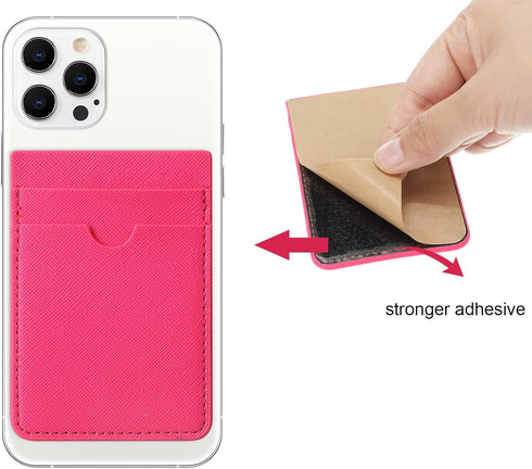 Weewooday 6 Pieces Phone Card Pocket Holder, PU Leather Cell Phone Card Pocket for Back of Phone