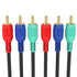 Cmple 3 RCA Cable 12ft - Male to Male RGB Component Audio Video A/V Cable for HDTV, Home Theater - Black