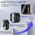 Goton 2 in 1 Privacy Waterproof Apple Watch Case for Series 9 8 7 Screen Protector 45mm, Front Anti Spy Tempered Glass Face Cover + Back Bumper for iWatch Accessories 45 mm Clear