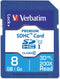 Verbatim 8GB Premium SDHC Memory Card, UHS-I V10 U1 Class 10, Blue