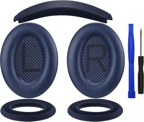 SOULWIT Ear Pads Cushions + Headband + Silicone Earpads Cover Protector for Bose QuietComfort 35 QC35