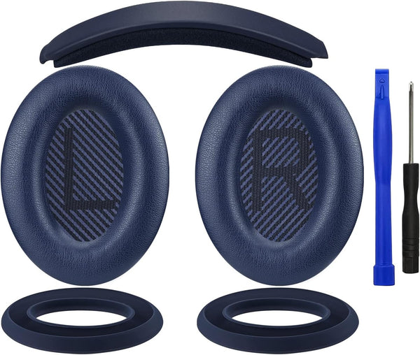 SOULWIT Ear Pads Cushions + Headband + Silicone Earpads Cover Protector for Bose QuietComfort 35 QC35