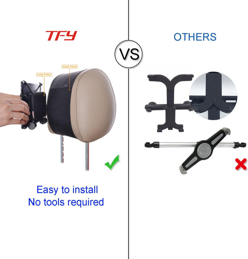 Universal Car Headrest Mount Holder by TFY, Compatible with 4.5-6 Inch Phones and 7-10.5 Inch Tablets