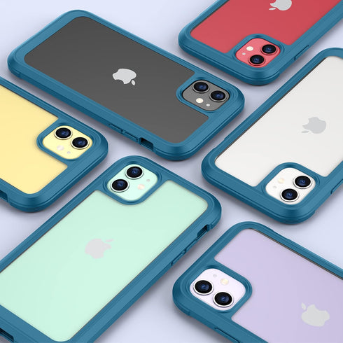 Miracase Glass Series Case for iPhone 11, Full-Body Rugged Bumper with Built-in Tempered Glass Protector