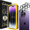 iVolver 3+3 Pack Tempered Glass Screen Protector for iPhone 14 Pro Max 6.7'' + Camera Lens Protectors & Alignment Frame.