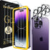 iVolver 3+3 Pack Tempered Glass Screen Protector for iPhone 14 Pro Max 6.7'' + Camera Lens Protectors & Alignment Frame.
